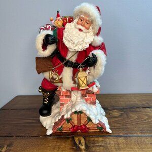 Santa Clause Clothtique Style figure chimney bag roof lantern boots Christmas